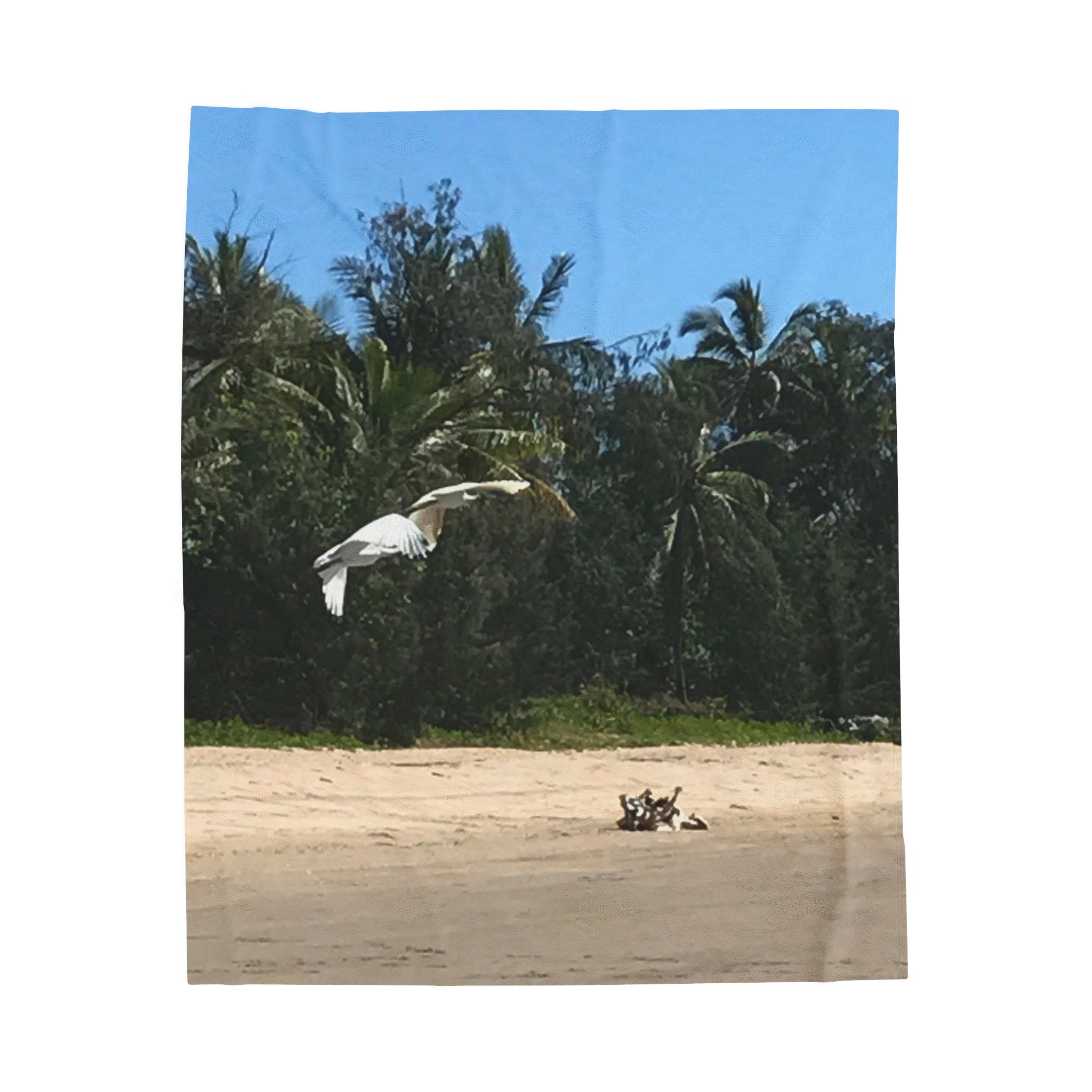 Plush Blanket Ocean Bird Design